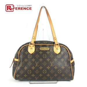 LOUIS VUITTON Monogram Montorgueil Shoulder Bag Boston Canvas Brown